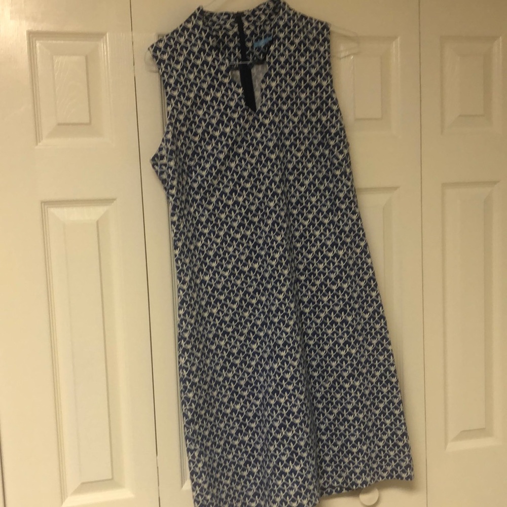 J. McLaughlin Blue and White Asymmetrical Dress